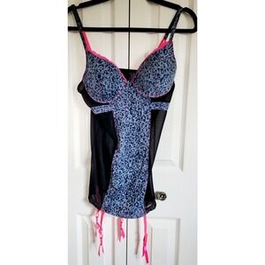 Native Intimates 38C Vintage 90's Corset‎ Bustier Bra Top/Garter Clip NWT